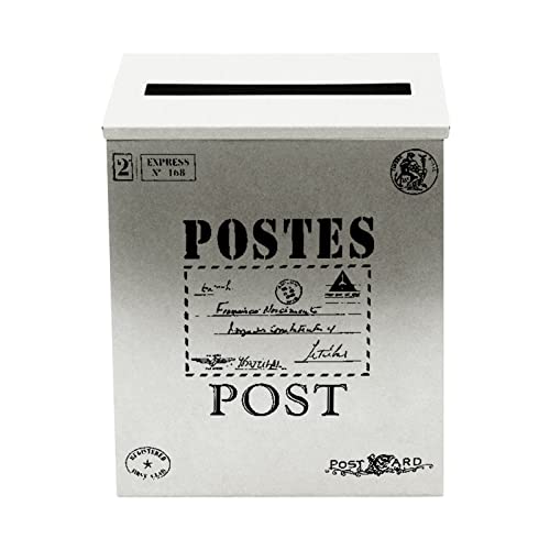 Buzón para exteriores, estilo vintage, buzón para colgar en la pared, buzón de sugerencias para decoración del hogar, accesorios de tiro, decoración de pared (I, talla única)