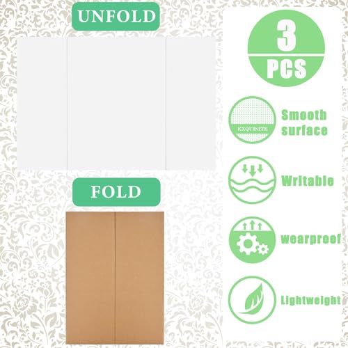 Medium Trifold Poster Board, 24 x 16inches Poster Board with Double Sided Tapes and Cardboard, Corrugated Presentation,Science Fair Display Boards for School Project, Science Fair, Business - Thumbnail 6
