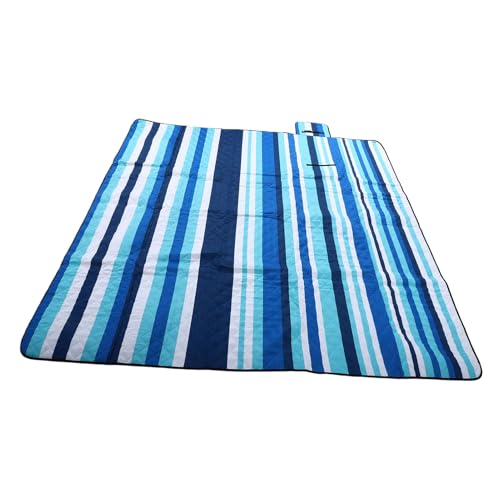 Manta de picnic extra grande impermeable Tosuny de 2x2m con rayas azules para playa y camping 5