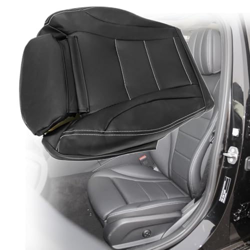 AOUTTUOA Driver Side Bottom Leather Seat Cover Black Compatible with