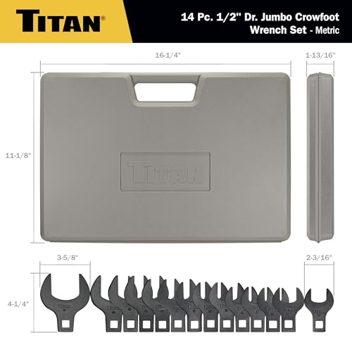 Titan TIT17299 1/2" Drive Jumbo Mm Crowsfoot Wrench Set by Titan - Image 4