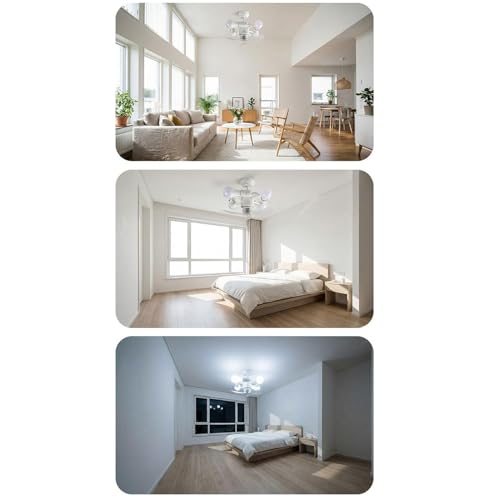 Ventilateur de plafond avec lumière télécommande base E27 moteur silencieux - 7