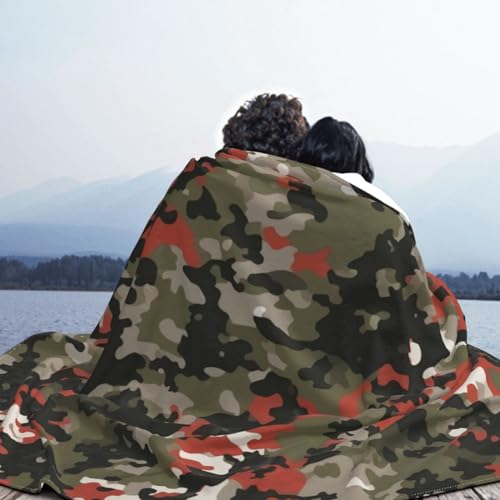 Couverture micro polaire camouflage ultra douce grand format