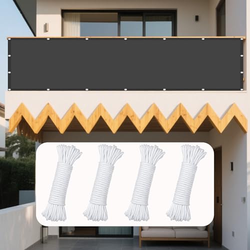 Voile d'ombrage pour terrasse gris foncé avec oeillets robustes