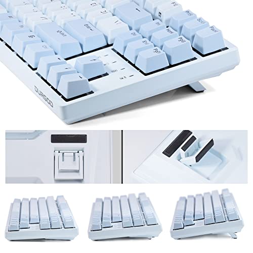 Image of DURGOD Taurus K320 TKL Mechanical Keyboard | 87 Keys Tenkeyless | USB C Wired | Doubleshot PBT Keycaps | Programmable Keys | NKRO Rollover | Windows & Mac (Haze BlueCherry Speed Silver)