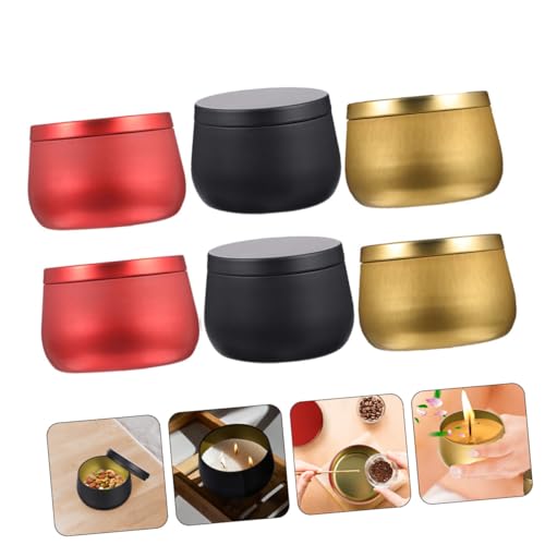 6pcs Belly Storage Jar Festival Adornment Candle Container Decor Delicate Candle Cup Tea Tin Decorative Candle Container Dining Table Ornament Festival Candle Holder Ornament