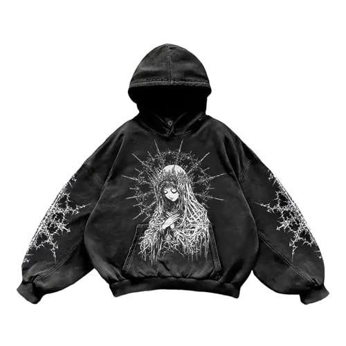Sweat à capuche homme imprimé graphique en coton épais premium au confort haut de gamme