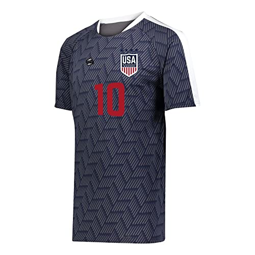 Supporter Supply Co. Youth Us Soccer Short Sleeve Jersey (Youth Medium) Navy Blue #TOP29
