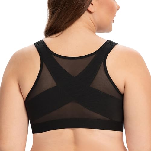 Women's Front Closure Full Coverage Back Support Wireless Posture Corrector Bra