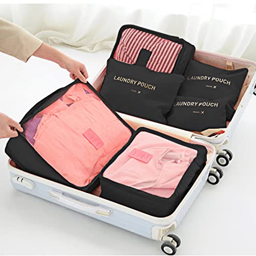Newaner 8 En 1 Oorganisateur Valise Pochette De Voyage Multifonctions Sacs A Vetements Etanche Organiseur Pochettes De Rangement Avec Sac A Chaussurescosmetique Packing Cubes For Travel Noir