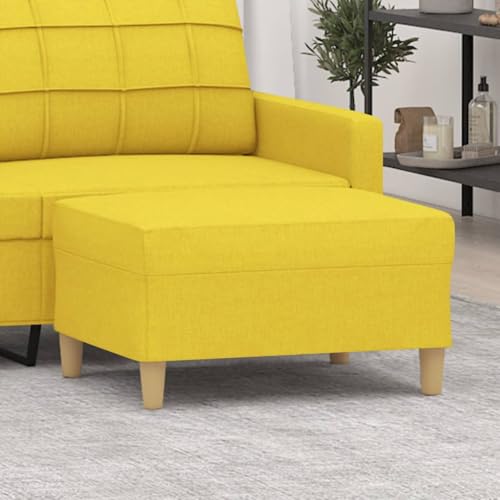 Repose-Pied Salon Jaune Clair Tissu Polyester Pouf Modulable