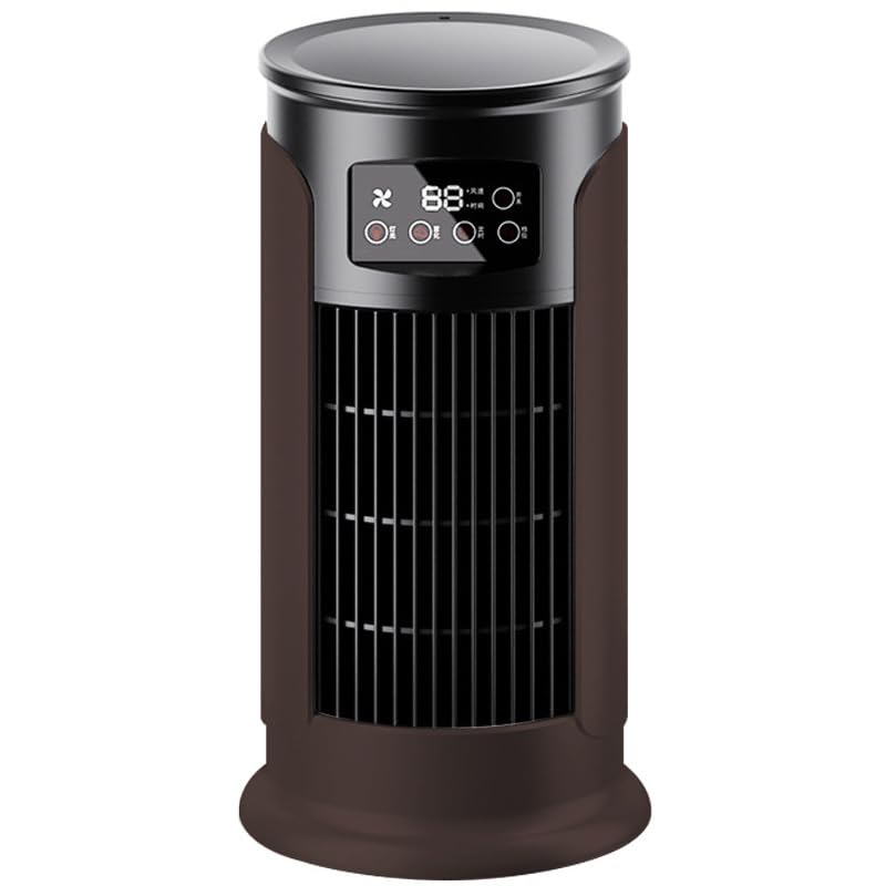 Aire Acondicionado Portátil sin Tubo, Climatizador Evaporativo Bajo Consumo, Ventilador de Torre Silencioso, Marrón Chocolate