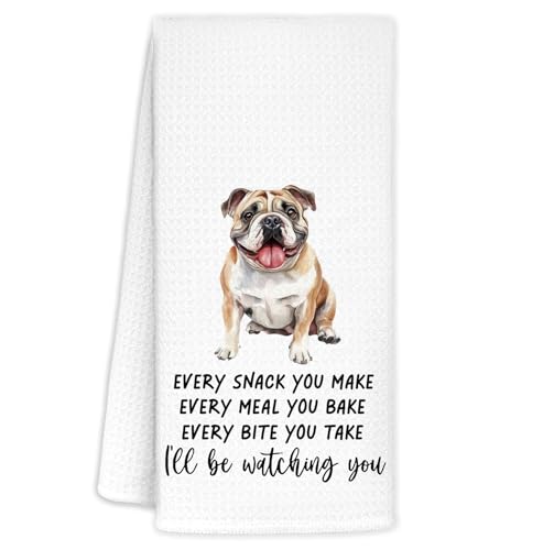 FDHSPAAM Funny English Bulldog Kitchen Towels