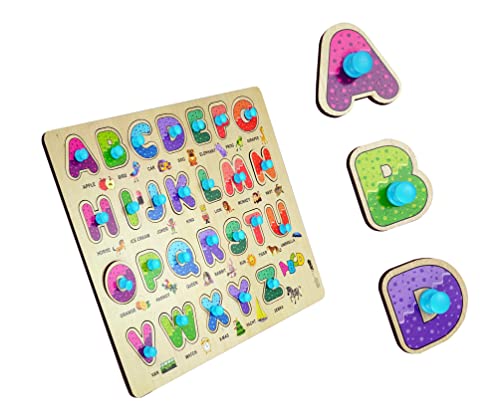 Image of Lefan Alphabets for Kids Learning Board Puzzle for Boys and Girls for 2 to 5 Years Educational Montessori ABCD for Bithday Gifts