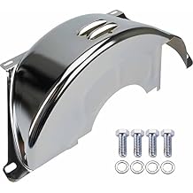 Speedway Motors Chrome Flexplate and Flywheel Dust Cover with Bolts, Compatible with GM 700R4, 4L60, 4L60E Automatic Transmissions, Durable Steel Construction, Stock Replacement