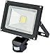 Price comparison product image Draper 51350 Expert 20W COB LED Wall Mounted Flood Light with Passive Infra-Red Detector, 20 W