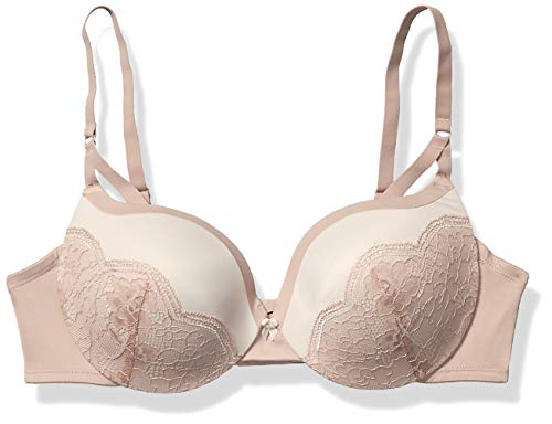 Maidenform womens Love the Lift Push Up & In Underwire Bra, evening blush/cream Strppy lace, 40B