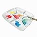 Paleta cuadrada de cerámica de ATWORTH, blanca, 14,5 cm, para acuarelas, gouache,...