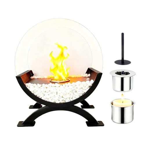 Raypontia Braciere Da Tavolo - Con Fiamma Reale Riscaldamento Sicuro,Focolare Con Fiamma Rotante - Per Giardino Casa Prato Esterno Comodino Balcone Camera Da Picnic Soggiorno