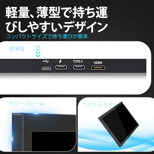 モバイルモニター 9.7インチ 2K解像度ポータブルディスプレイ IPSパネル 2048x1536P 100%sRGB HDR Type-C/Mini HDMI接続可能 S4/PS5/XBOX/Switch/PC/Macなど対応