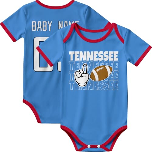 Image of KREDE Baby Clothes Custom Name Bodysuit for Baby Boy Gifts | Short Sleeves Bodysuit with Custom Number Name