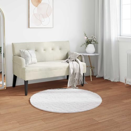 Tapis moquette cocooning blanc en polyester imitation lapin Olite - 3