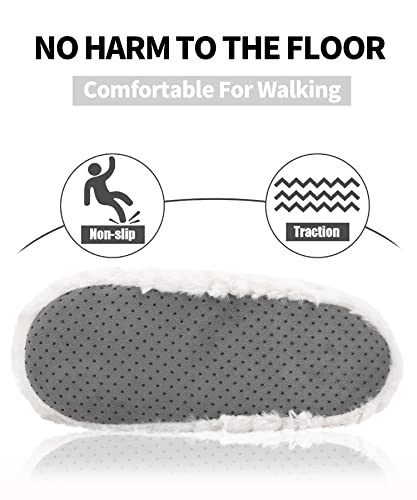 Image of DICUIRD Womens Cozy&Warm Soft Sole Slipper Socks with Grippers-Girls Teddy Fleece Indoor Slipper with Non-skid Bottoms