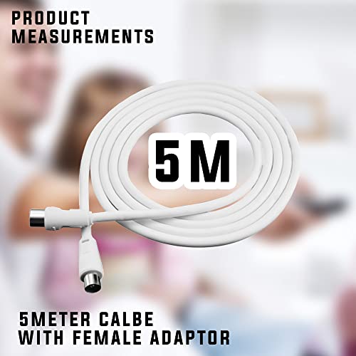 D.A.Y. Republic 5m TV Aerial Coax Cable with Female Adapter - Image 4
