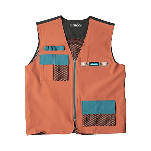 KAVU All Nighter Quick Dry Vest - Mesh Lined Hunting Fishing Camping Jacket - Red Oak - M/L