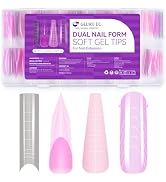 Gelike ec Dual Forms for Polygel: 96 Pcs Dual Nail Forms, 4 Style 12 Size Polygel Forms For Build...