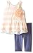 Pippa & Julie Girls' Peach Striped Knit Set
