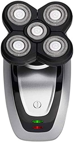 KouRy Maquinilla de afeitar eléctrica para hombres, recargable por USB, resistente al agua, kit de aseo rotativo para cabeza y cara, con recortadora