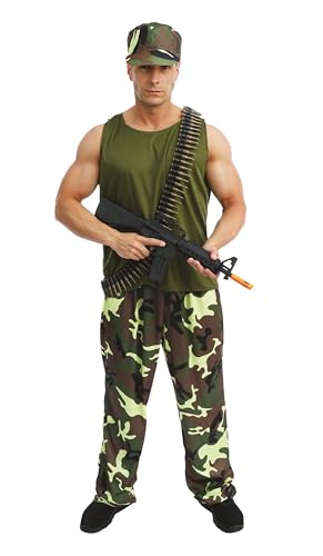 P'tit Clown 23306 | Disfraz adulto de soldado militar enrejado