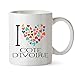 Amo la taza de los corazones coloridos de Cote D 'Ivoire 11 onzas