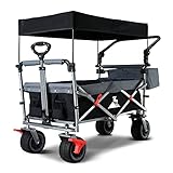 Humanisiertes Design: Dieser Wagen lässt sich in Sekundenschnelle einrichten und erfordert keine Montage. Aufgrund der zusammenklappbaren Hinterräder lässt er sich auf eine Dicke von nur 8 Zoll zusammenklappen. Die Räder funktionieren noch, sodass Sie ihn leicht herumschleppen können