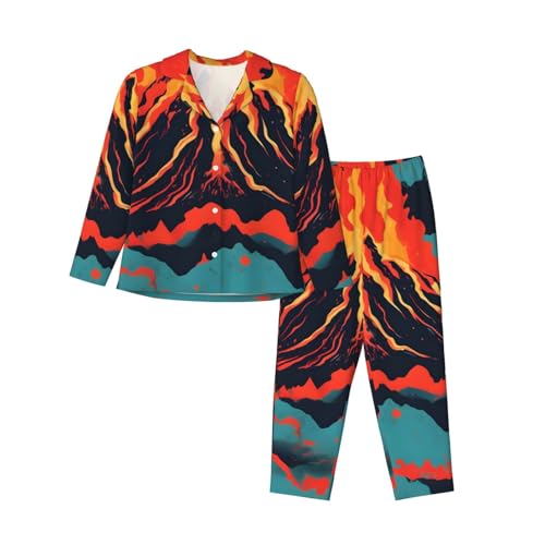 Pyjama 2 pièces volcan femme ensemble de nuit manches longues