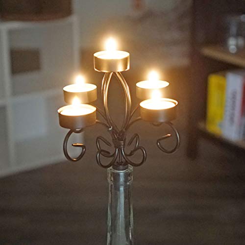 Southern Homewares Wine Bottle Topper Candelabra 5 Tea Light Holder With Candles #TOP5