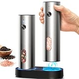 Molinillo de Pimienta y Sal Eléctrico, SINZONeu® Set de Acero Inoxidable con...