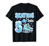 Skating Into 5th Birthday Ice Skating Girl 5 Year Old Party T-Shirt