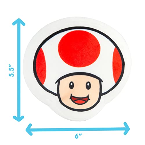 Club Mocchi Mocchi Super Mario Toad Head Junior 6 Inch Plush Stuffed Toy - Collectible Super Mario Toys for Ages 3+ Years Old - Image 3