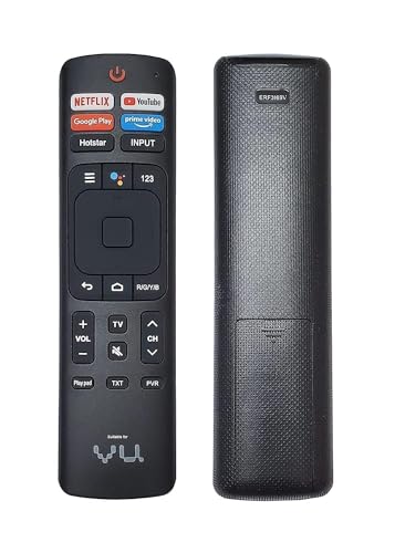 Image of Control Compatible for Remote Compatible with VU LED Smart TV 4k Without Voice Command with Netflix & P-Video hot Keys (Please Match The Image with Your Old Remote).
