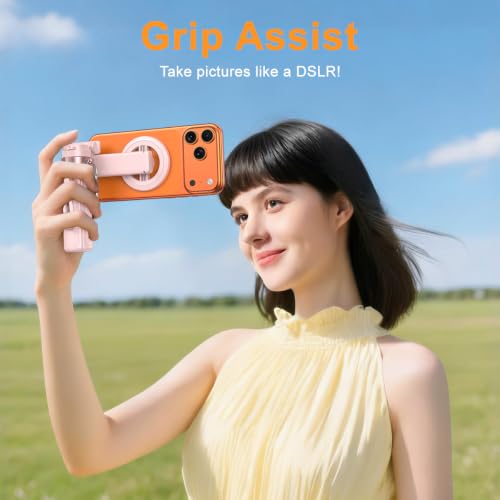 Image of Upgrated 5-in-1 Magnetic Selfie Stick with Remote for Cell Phone 360 Rotation.Can Transforms into Mini Tripod /Camera Grip /Handheld Stabilizer /Phone Stand.Extend to 25 inches