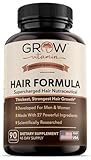 grow vitamin All in One Hair Formula for Men & Women - Advanced Hair Formula Includes Biotin, Saw Palmetto, DHT Blocker & Trace Minerals - Hair Supplement for Hair, Skin & Nails - 90 Capsules