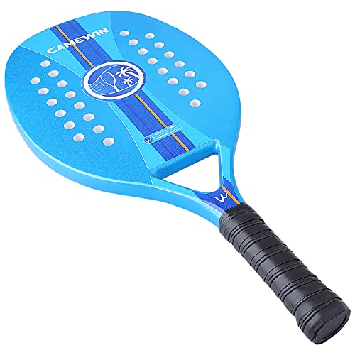 Lhyxuuk Raquete De Beach Tennis Tecnológica Fibra Carbon Profissional (Azul)