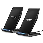 Fast Wireless Charger, [2 Pack] NANAMI Qi Certified Wireless Charging Stand Compatible iPhone 16/16 Pro/16 Pro Max/15/14/13/12/11 Pro, Phone Charger for Galaxy S25/S24/S23/S22/S21 and Qi-Enabled Phone