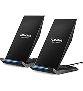 Fast Wireless Charger, [2 Pack] NANAMI Qi Certified Wireless Charging Stand Compatible iPhone 16/...