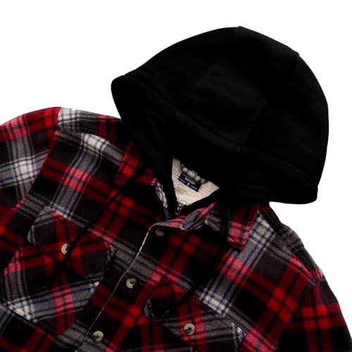 Image of LeeHanTon Mens Flannel Jacket Heavyweight Sherpa Fleece Jackets Outdoor Hiking Casual Soft Warm Coat with Pockets