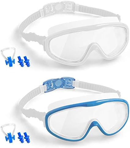 Elimoons Kids Swimming Goggles No Leaking Anti-Fog UV Protection Nose Cover Swim Google for Chilren