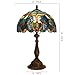 LXHCYOU Tiffany Lamp Table Lamp Bedside Reading Light W12H19 Inches (Blue Baroque Style)