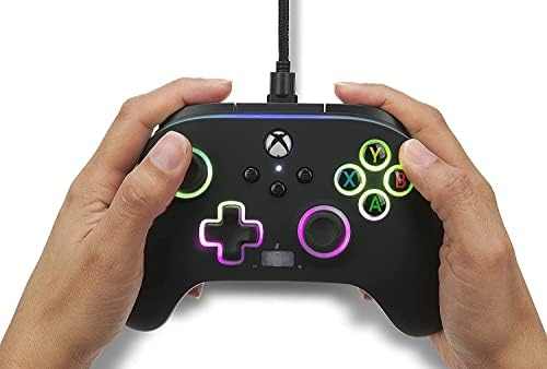 Ulepszony kontroler przewodowy PowerA Spectra Infinity do konsoli Xbox Series X|S, gamepad, przewodowy kontroler gier wideo, kontroler do gier, Xbox One, oficjalnie licencjonowany (Xbox Series X)